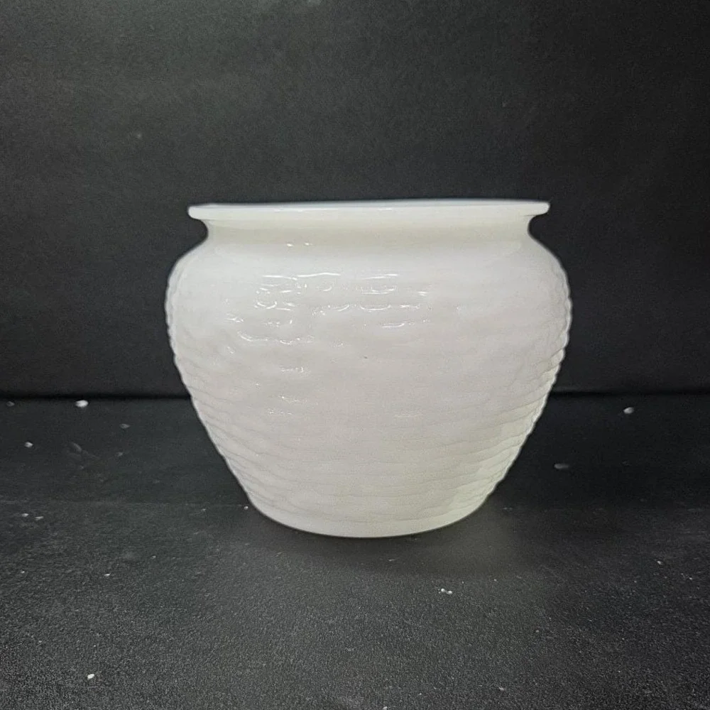 National Potteries White Milk Glass Vase, Vintage Decor, Replacement Centerpiece